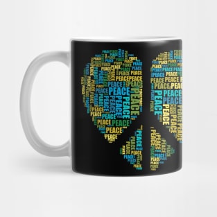 Peace Sign and Love Heart Shape Design Mug